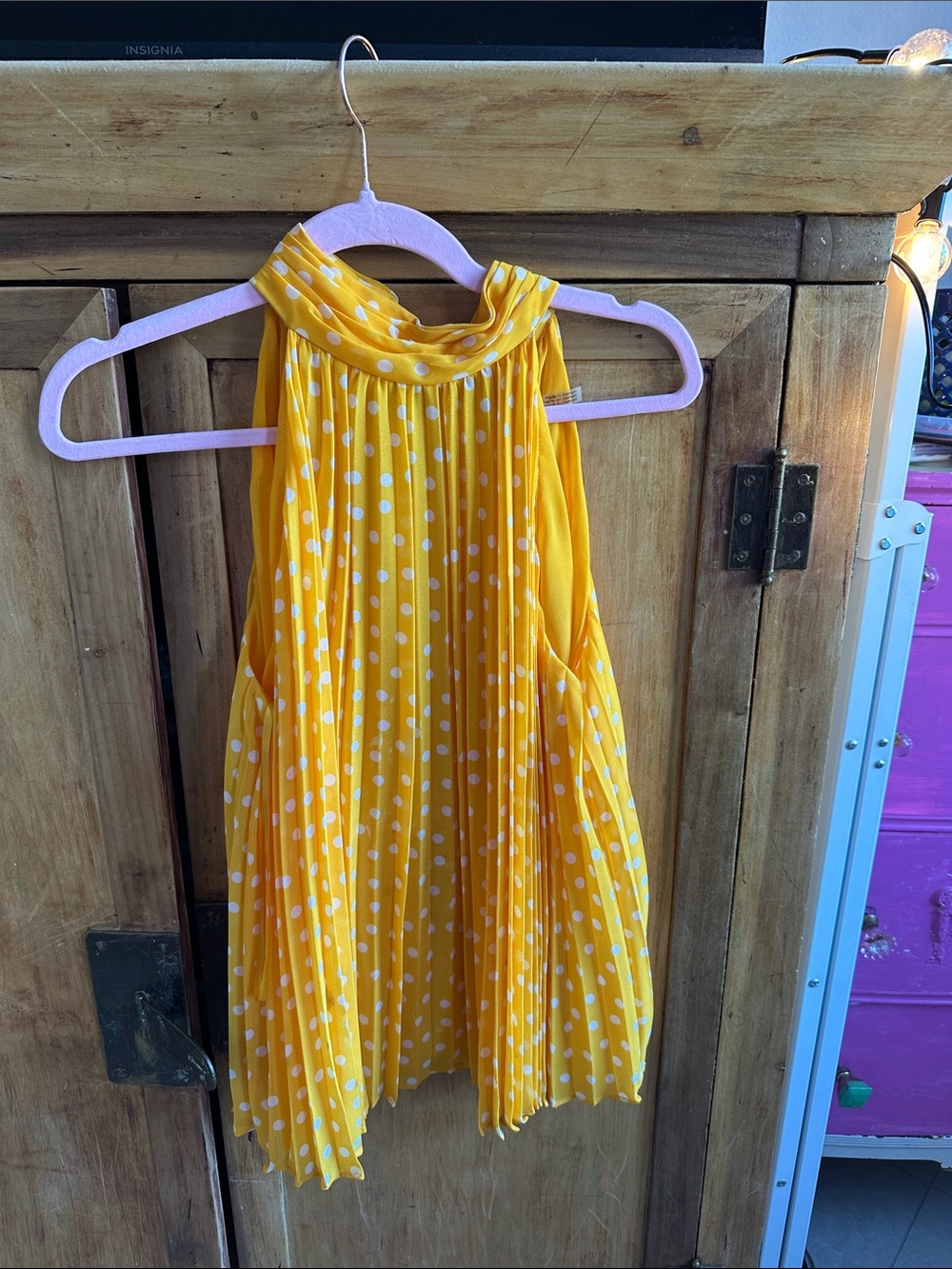 Yellow Polka Dot Halter Tank Top